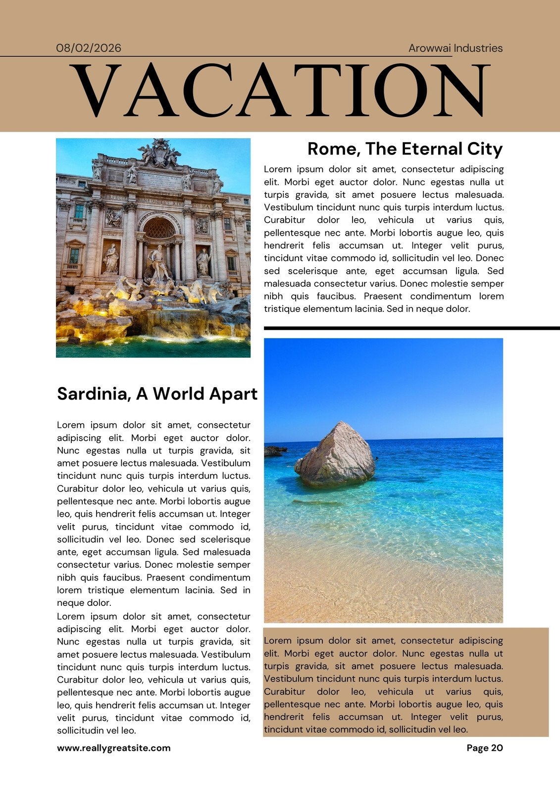 Printable Template For A Magazine Article