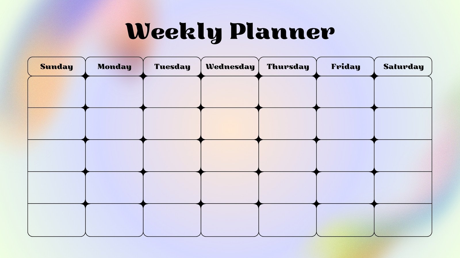 Free Printable 7 Day Calendar