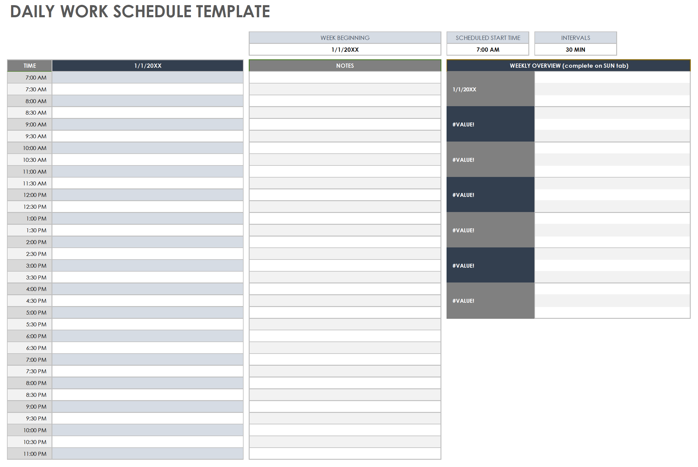 Daily Calendar Page Printable Free
