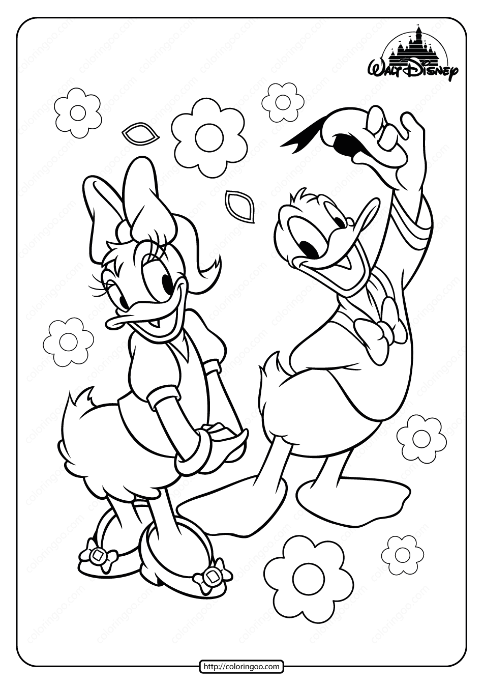 Free Printable Daisy And Donald Duck Coloring Page