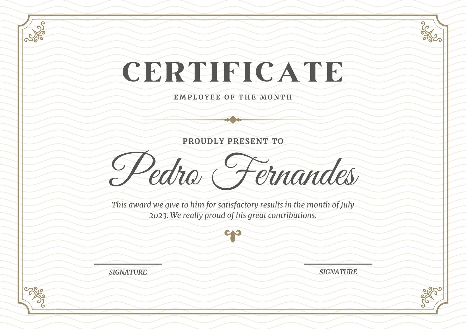 Free Printable Employee Of The Month Certificate Templates Canva