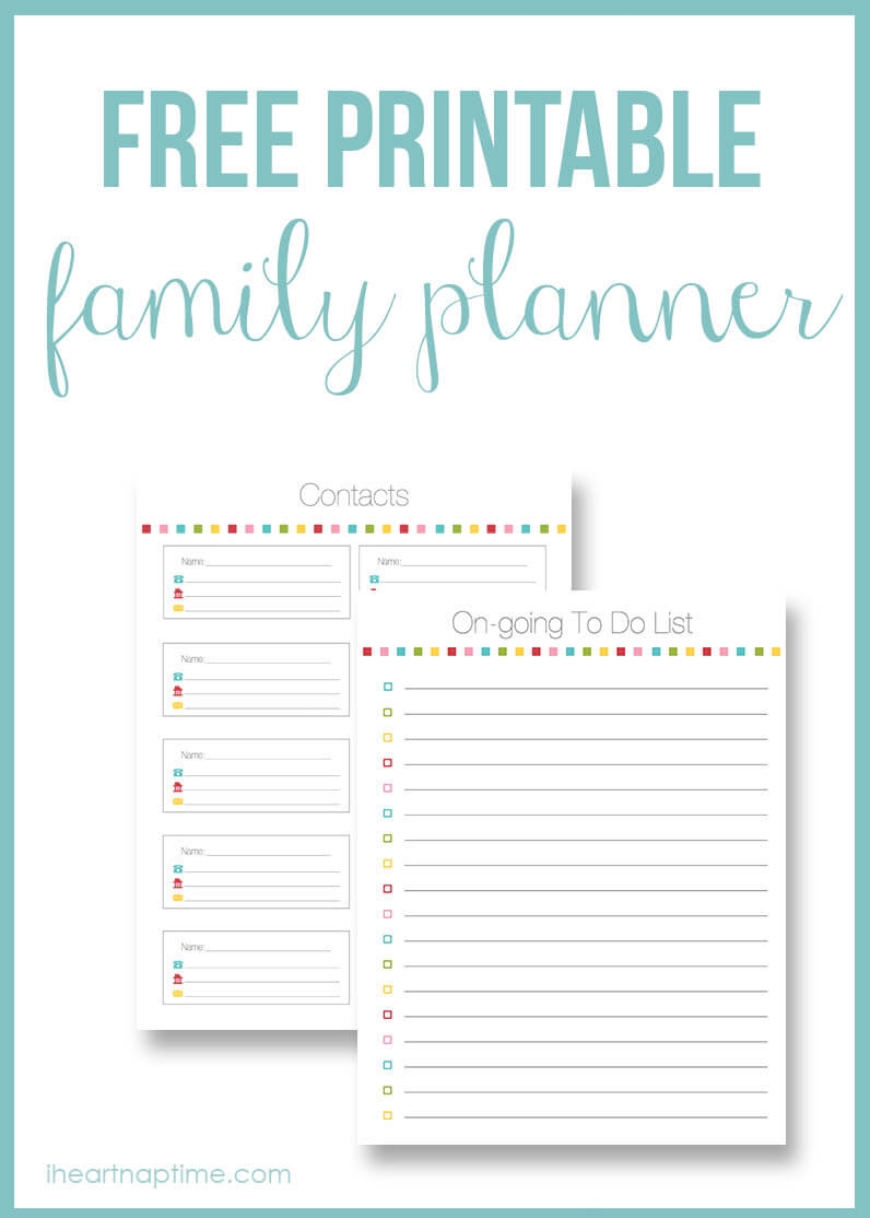 Free Printable Family Planner The Inspiration Board