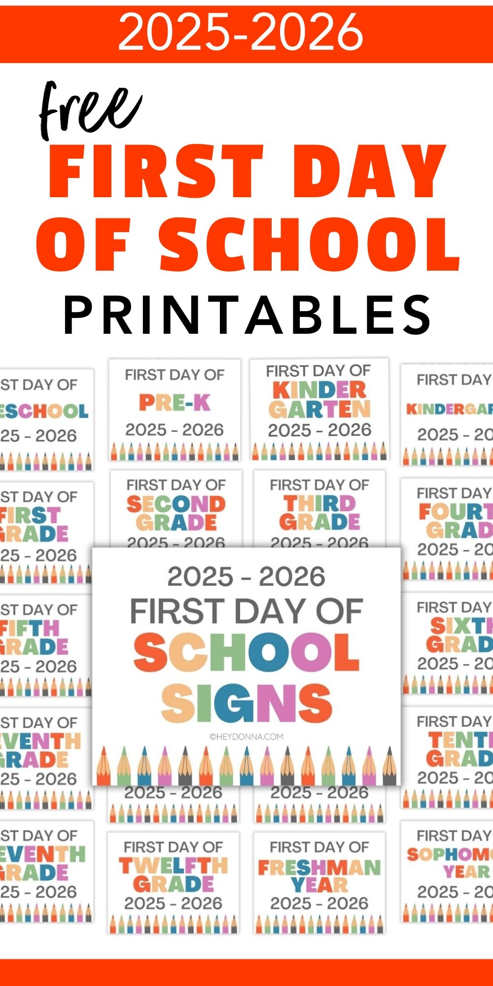 First Day Of School Free Printables 2025
