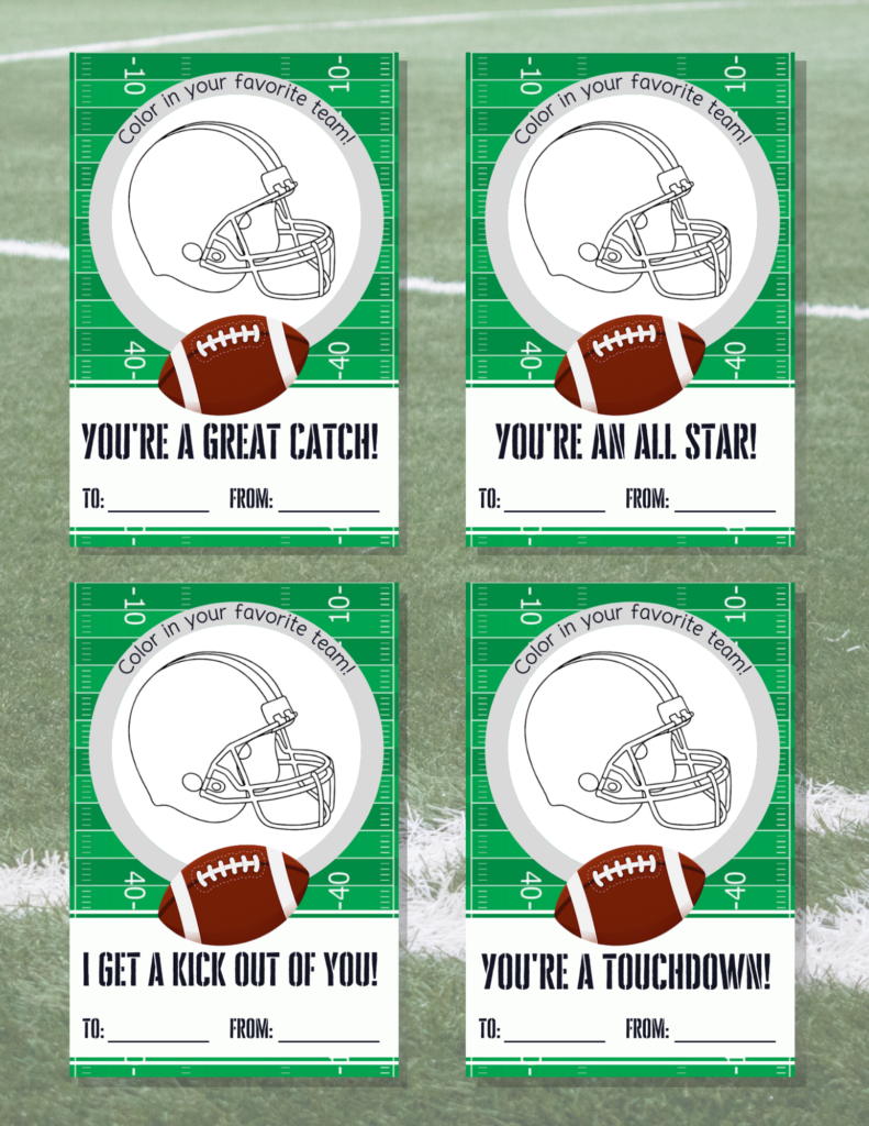 Free Printable Football Valentine Cards Baking You Happier