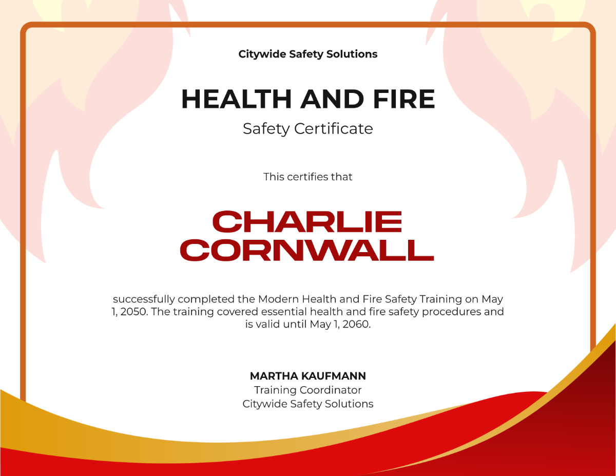 Free Printable Health And Safety Certificate Templates To Customize Online