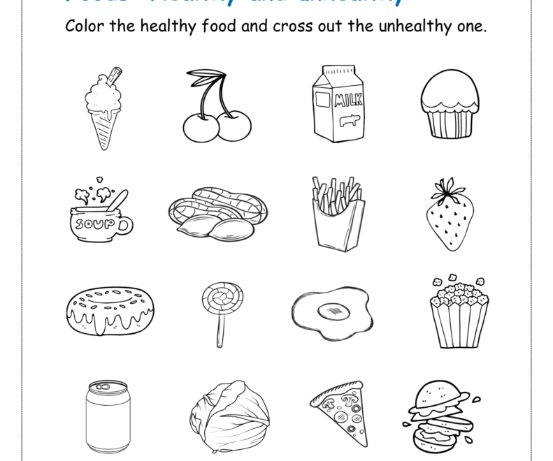 Free Printable Healthy Food Worksheets Planetspin in