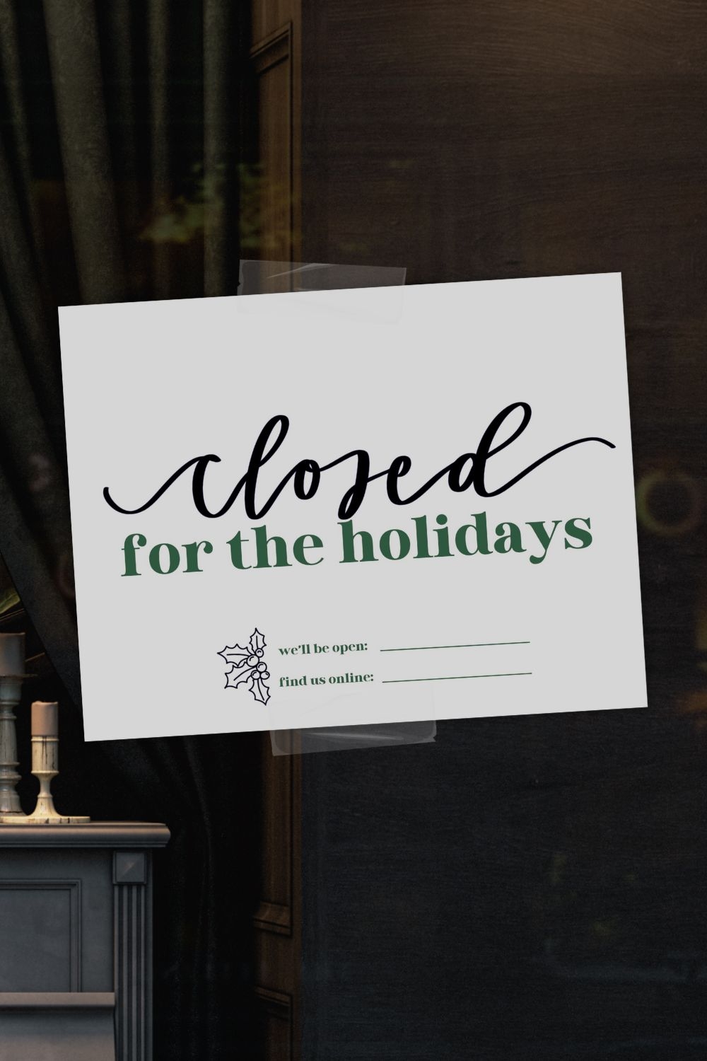 Free Printable Holiday Closed Signs Christmas Version Hand Lettered Printables