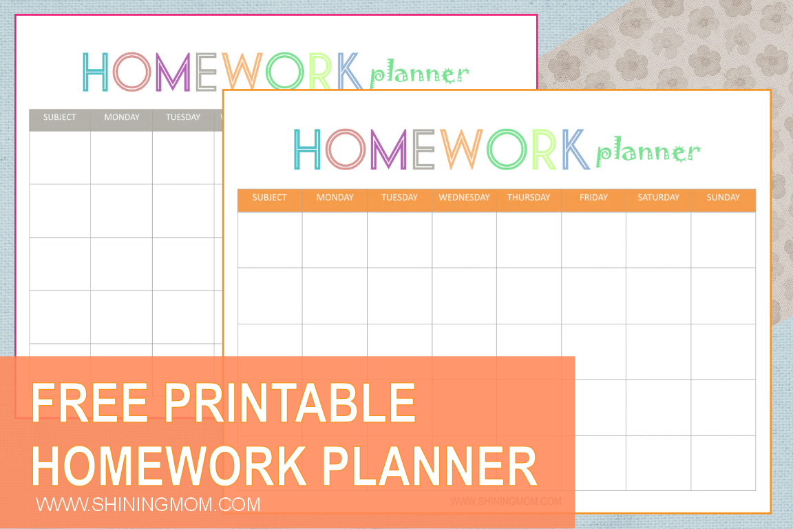 Free Printable Homework Planner