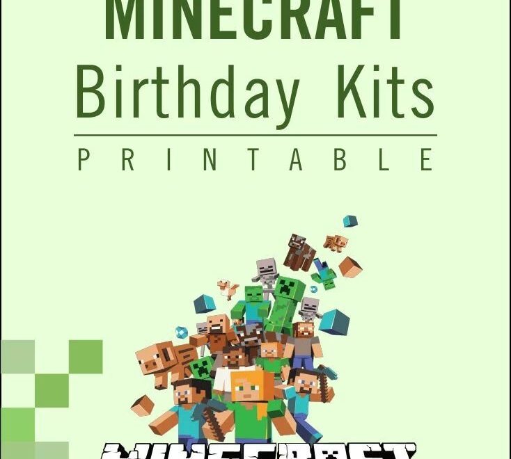FREE PRINTABLE Minecraft Birthday Party Kits Templates