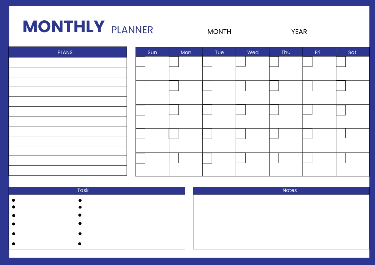 Free Monthly Calendar Planner Printable Online