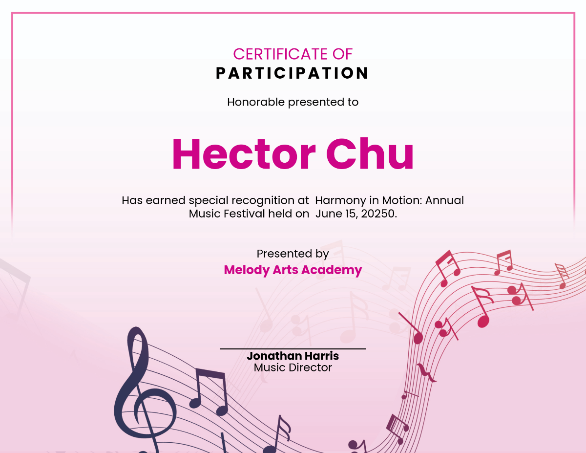 Music Certificates Free Printables