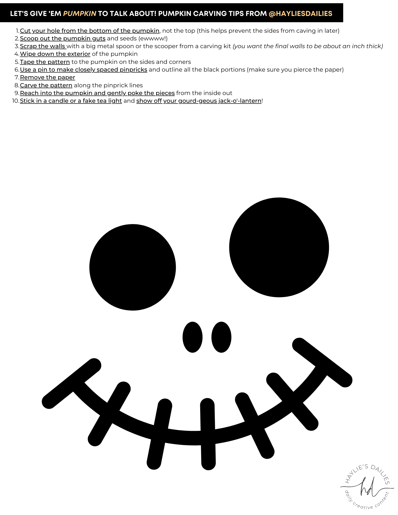 Pumpkin Face Patterns Printable