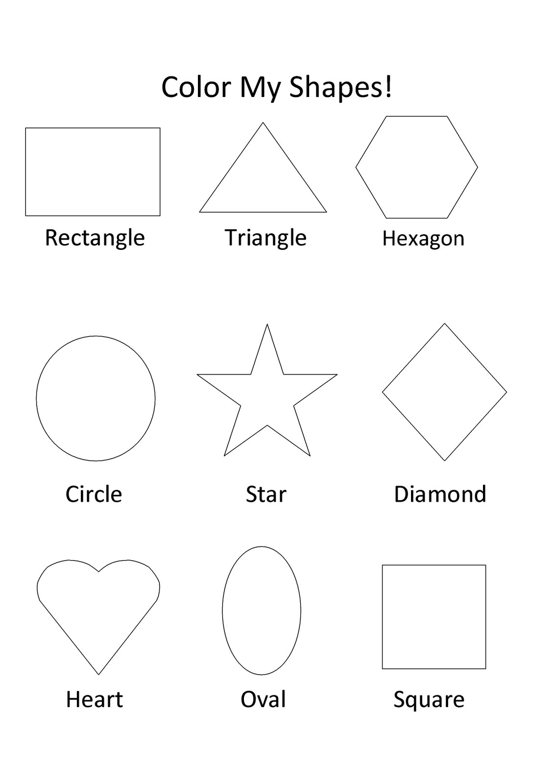 Shapes Printables To Color