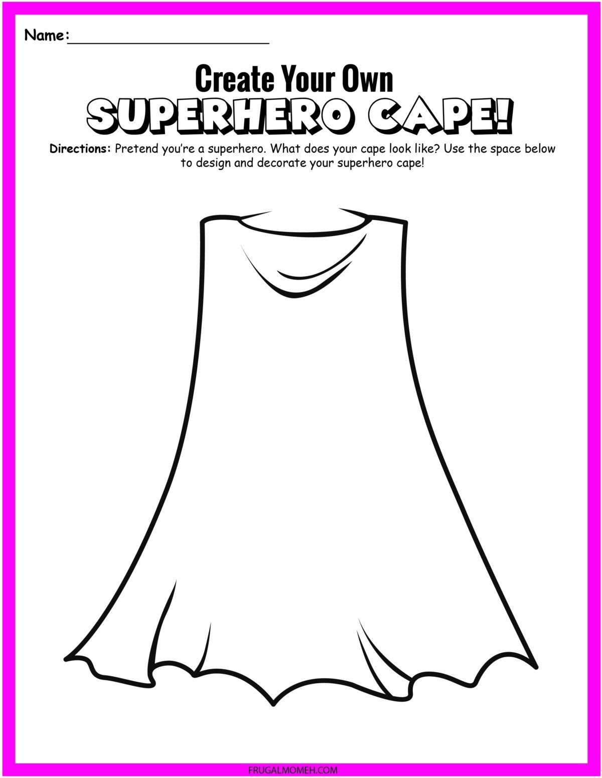 Template Superhero Craft Printables