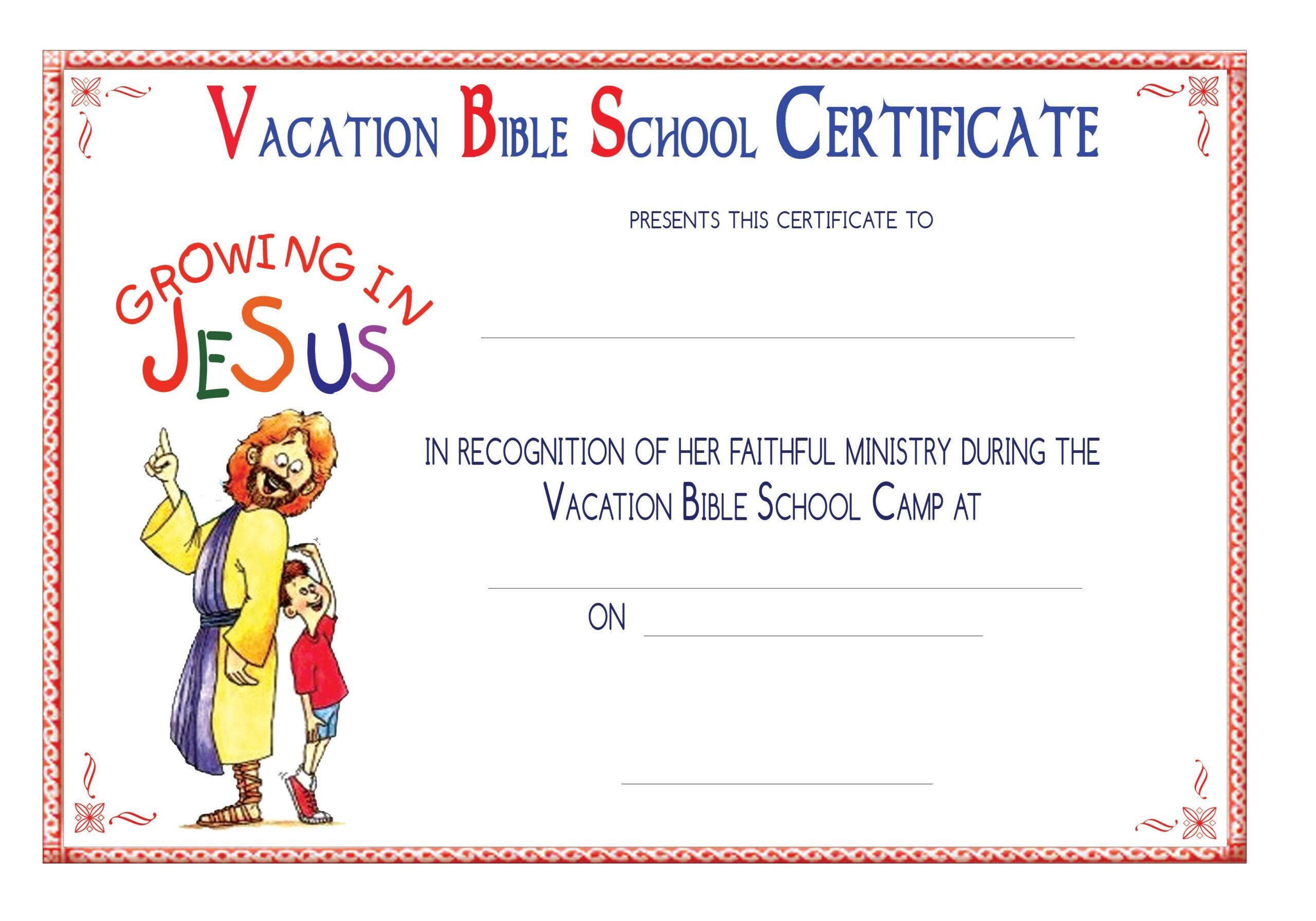 Free Printable Vbs Certificates Worksheets Library