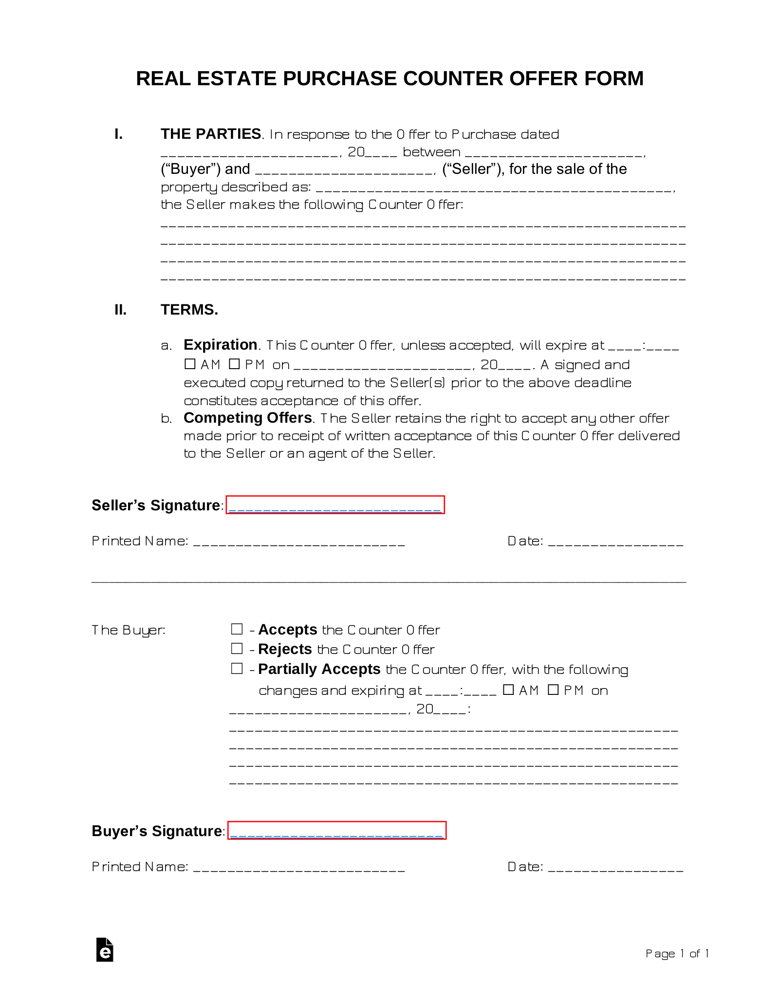 Printable Forms For Real Estate Sales