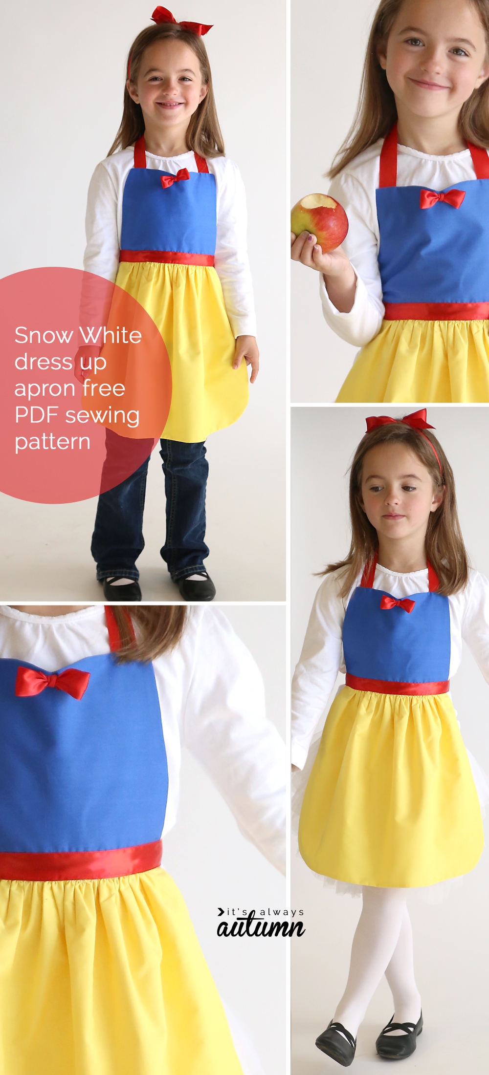 Free Sewing Pattern For Snow White Princess Dress Up Apron It s Always Autumn