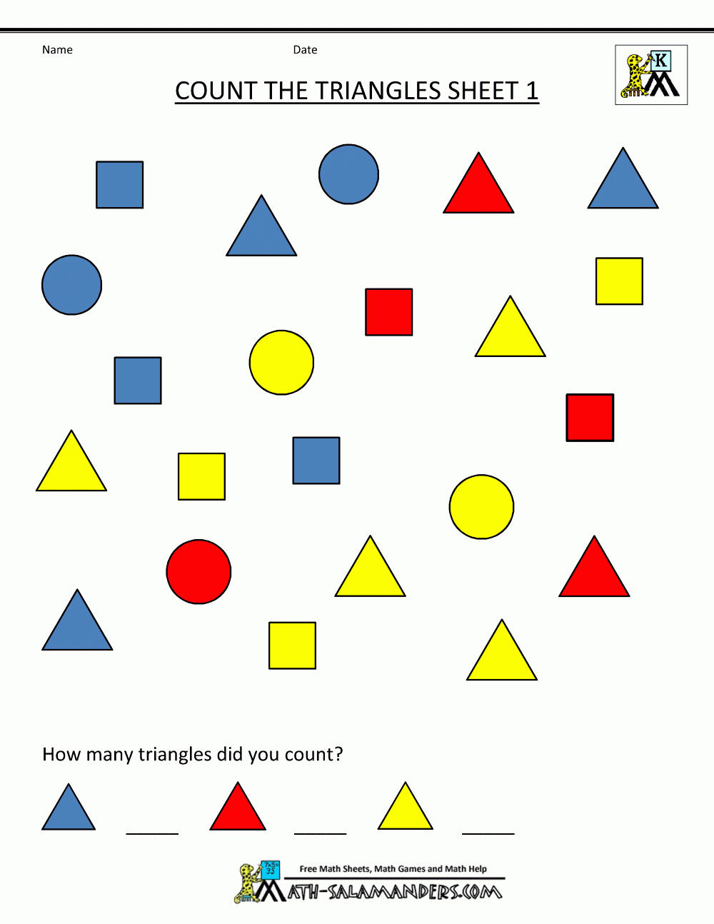 Free Printable Kindergarten Geometry Worksheets