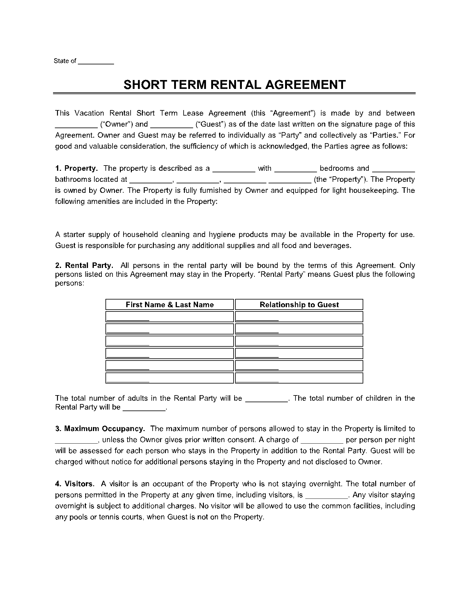 Printable Lease Agreement No Free Trial Necessary