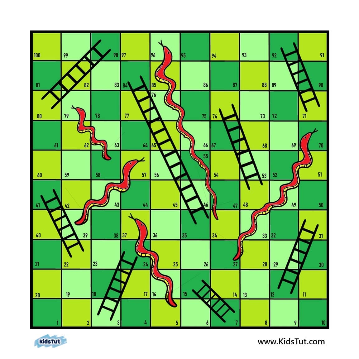 Snakes And Ladders Template Printable