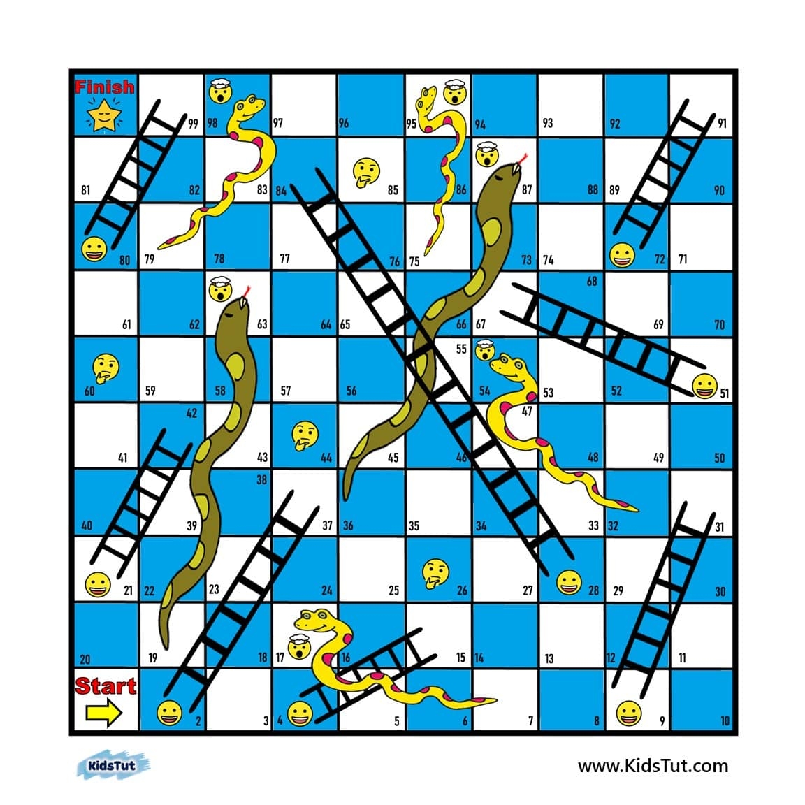 Free Snake And Ladder Game Board Templates KidsTut