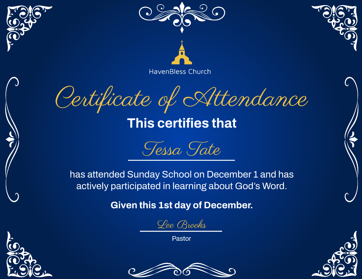 Free Sunday School Certificate Template To Edit Online