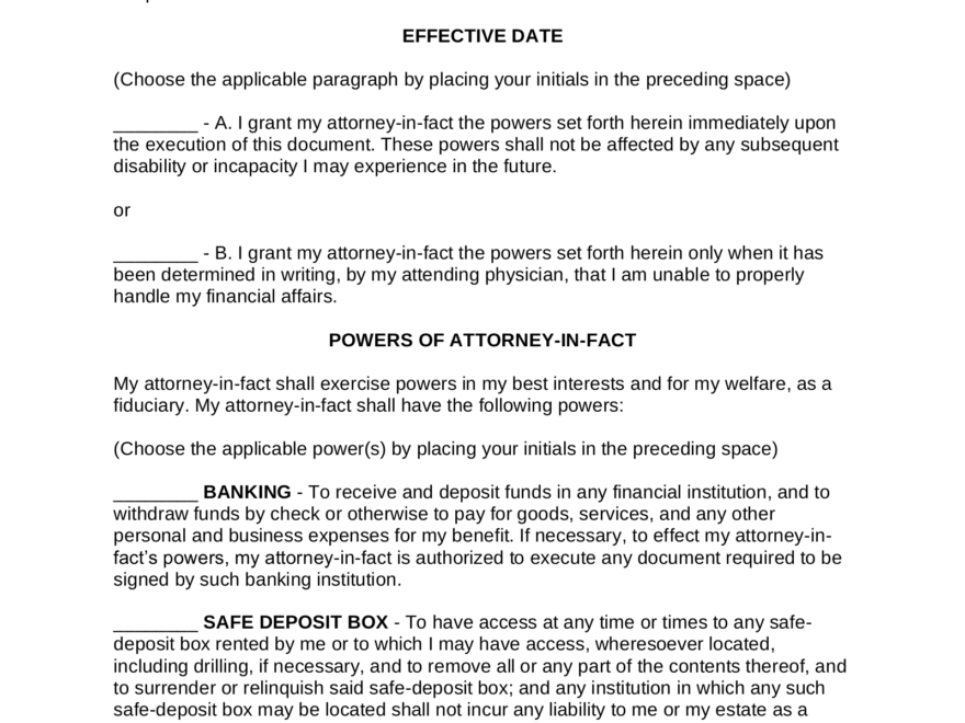 Free Tennessee Power Of Attorney Forms 10 Types PDF Word EForms