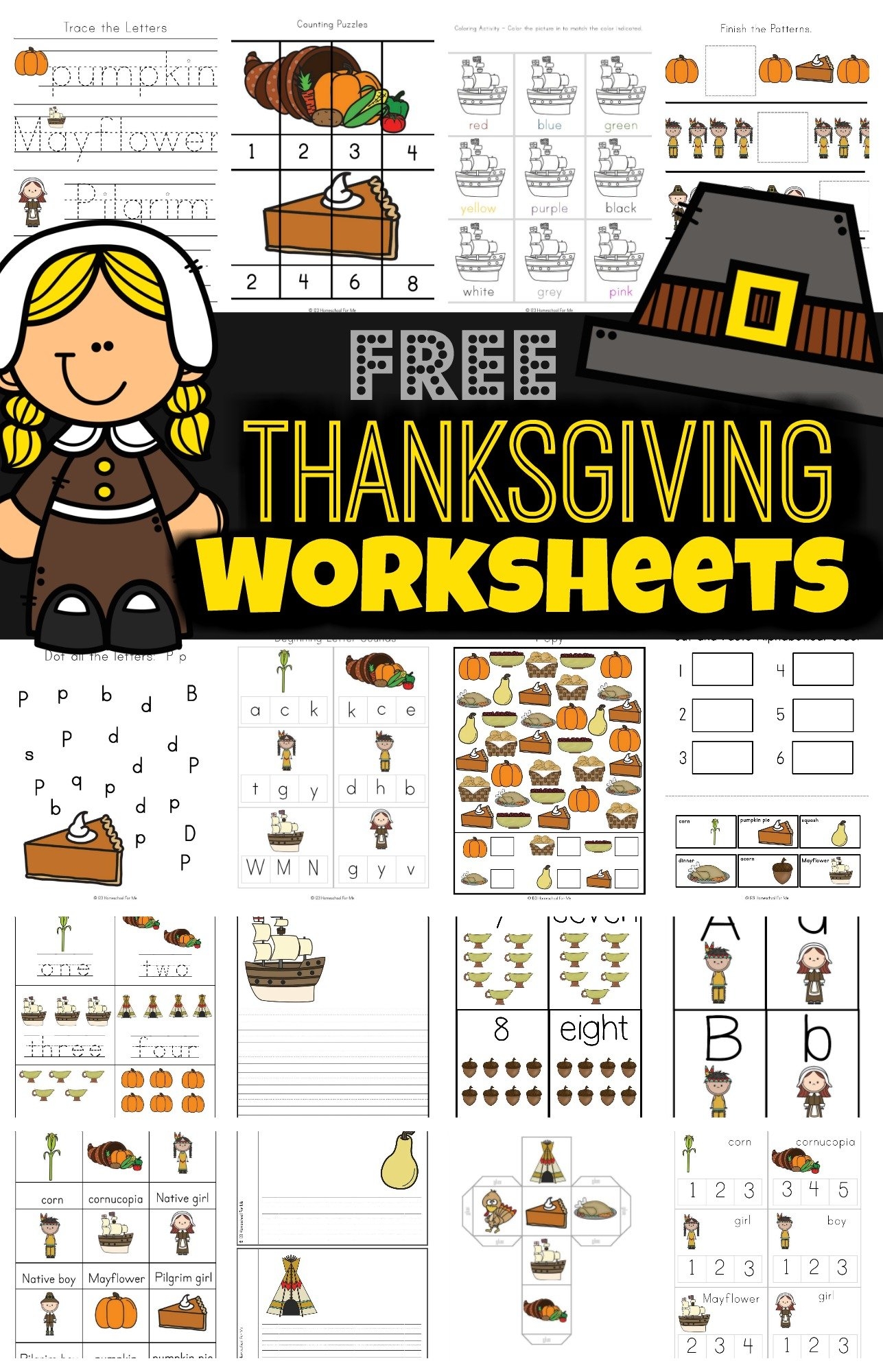 FREE Thanksgiving Worksheets For Kids Worksheets Library