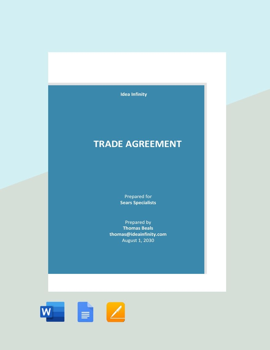 Free Trade Agreement Templates Editable And Printable