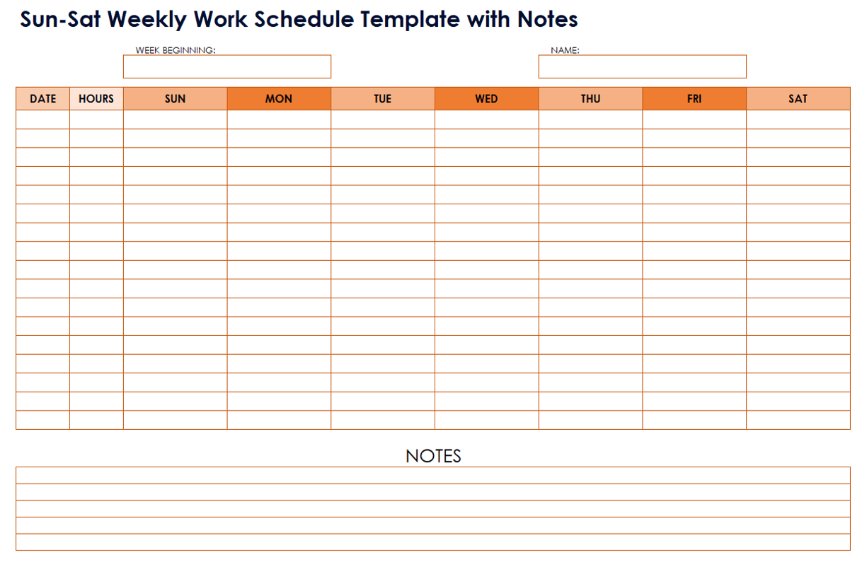 Free Work Schedule Templates For Word And Excel Smartsheet