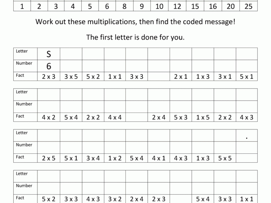 Fun Multiplication Worksheets To 10x10