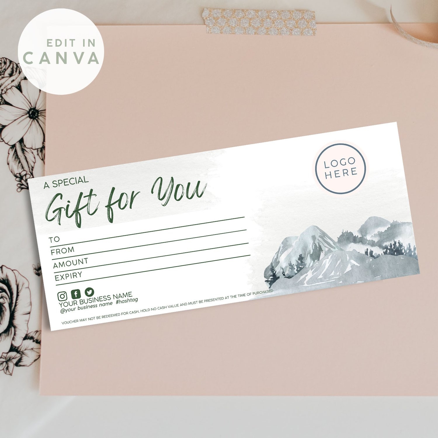 Gift Voucher Coupon Travel Gift Certificate Template Printable Travel Agent Gifts For Clients Gifts For Men Small Business Gift Cards GC017