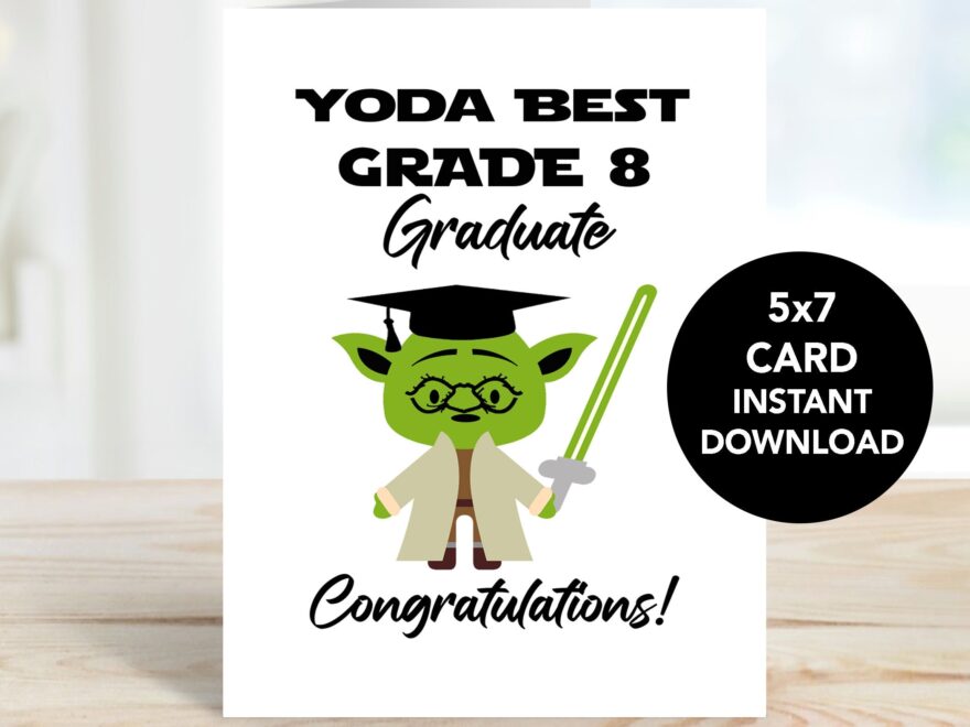 Grade 8 Graduation Card Middle School Graduation Card Star Wars Graduation Card Yoda Graduate Card 2024 Graduation Card Etsy