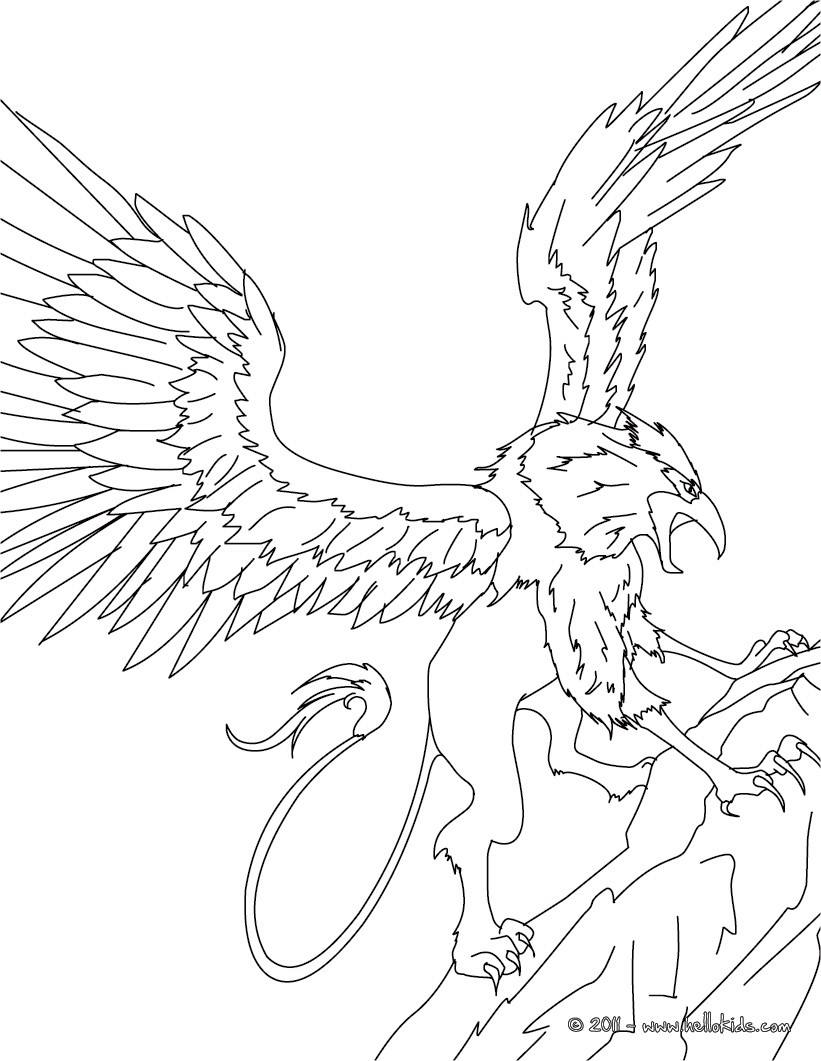 Griffin The Majestic And Powerful Creature Coloring Pages Hellokids