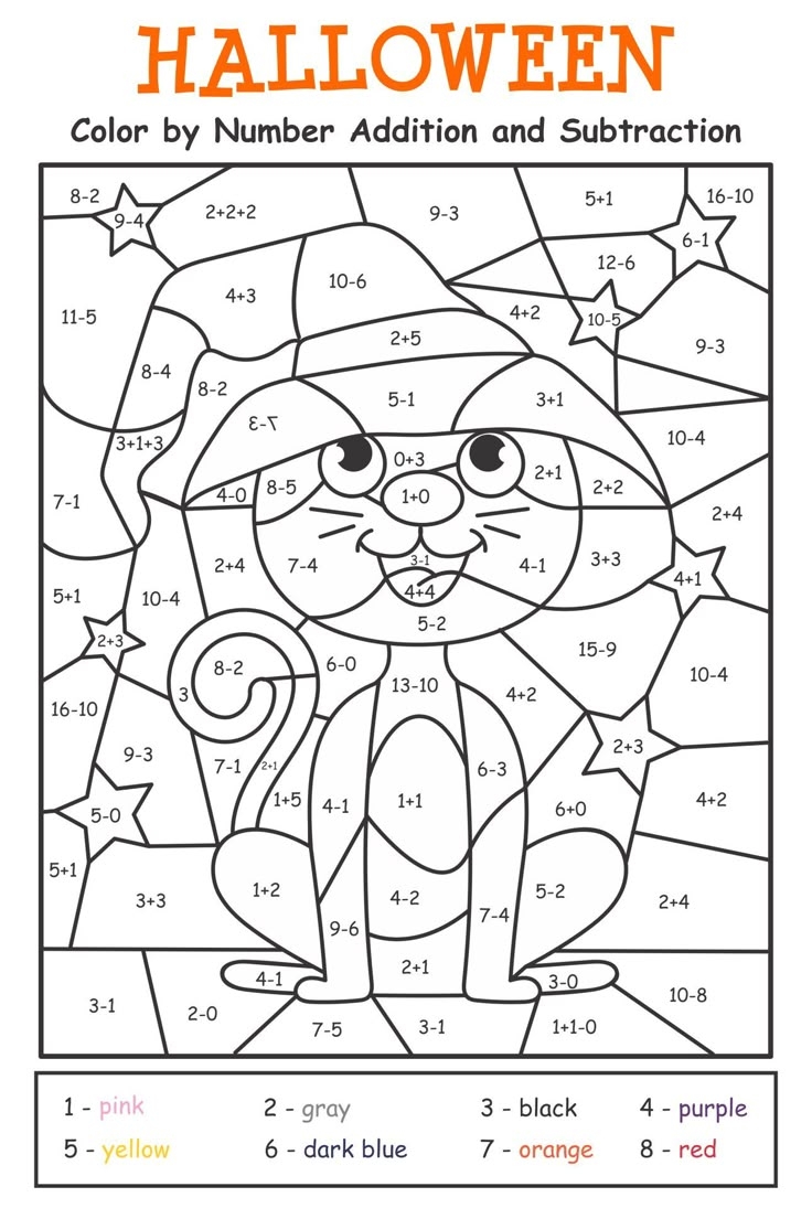 Halloween Color By Number Printables
