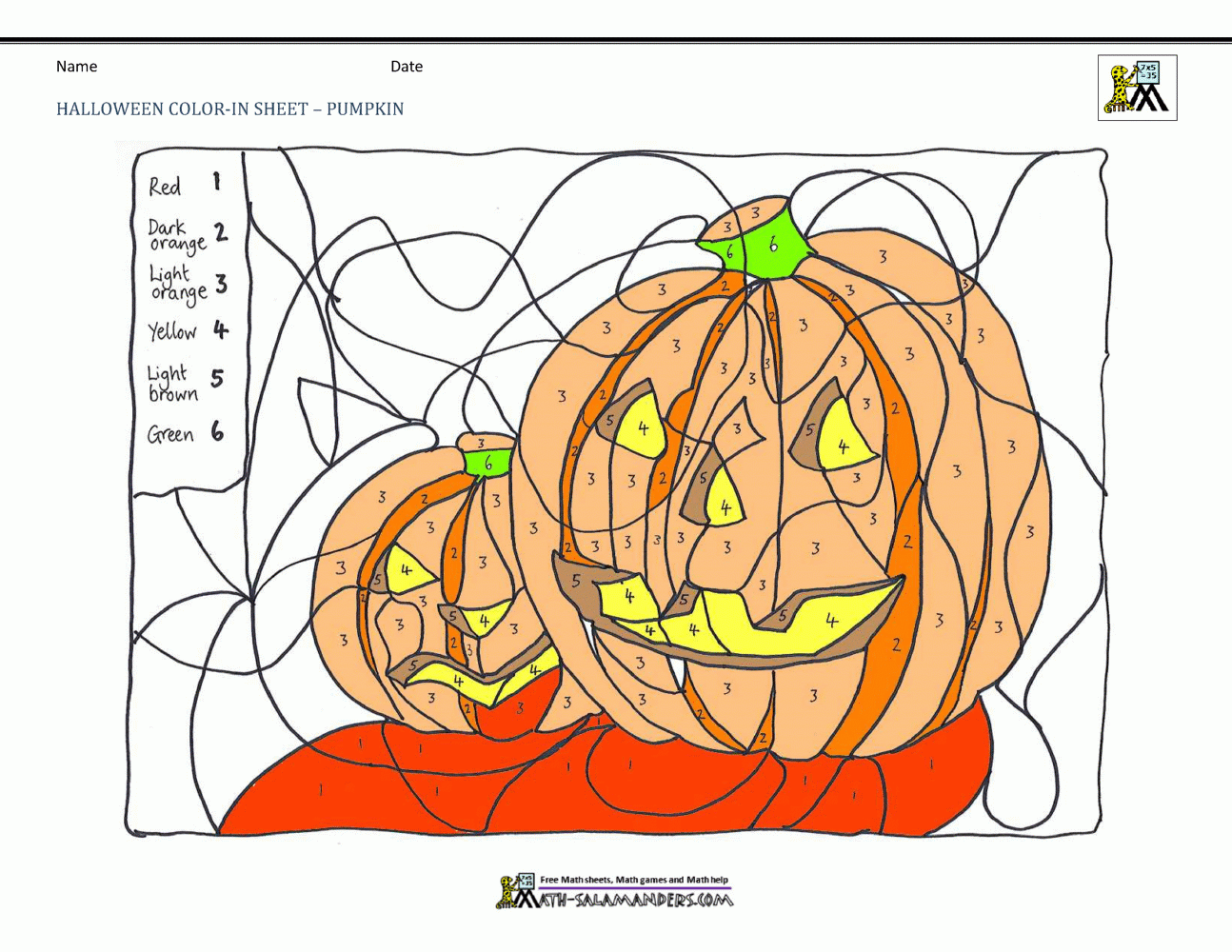 Halloween Color By Number