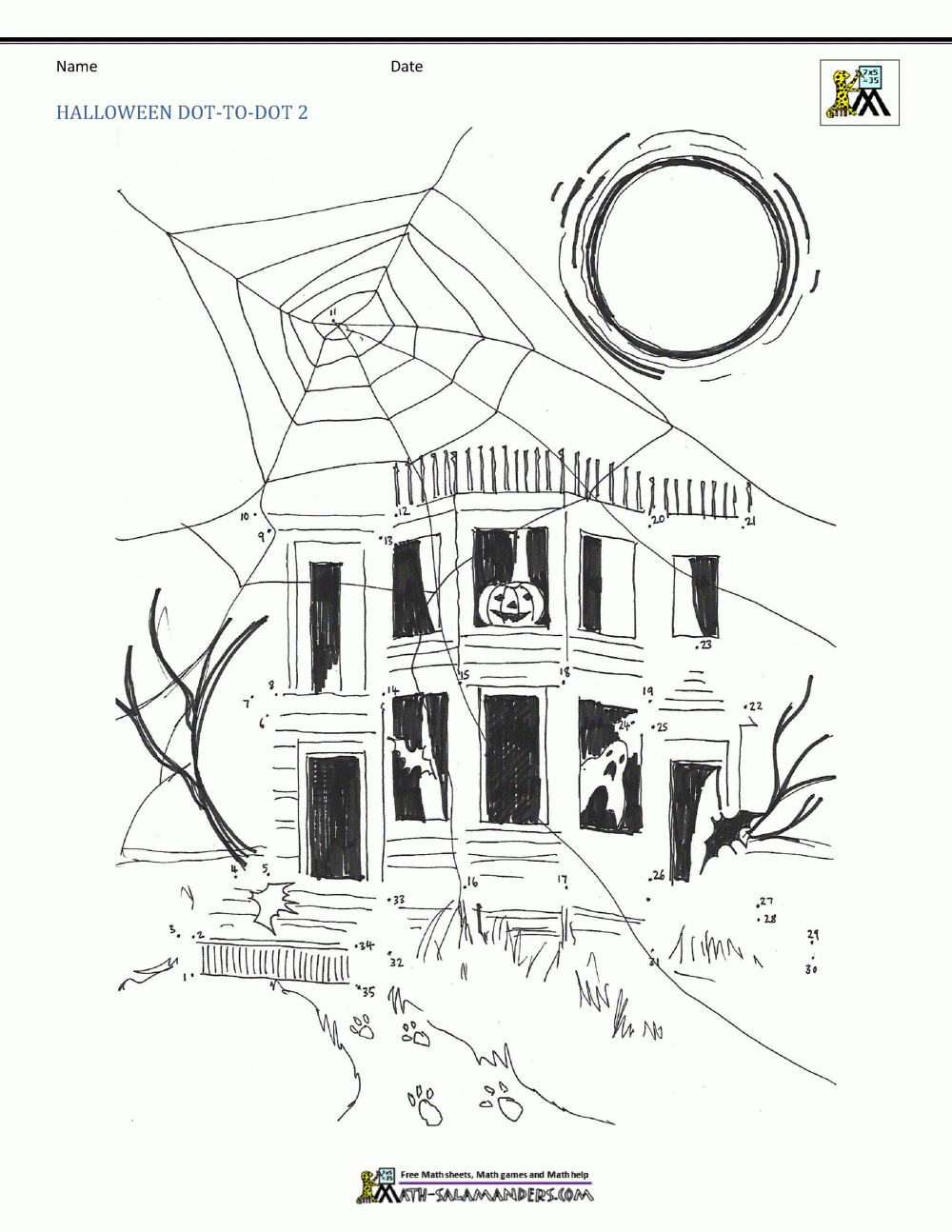 Free Printable Halloween Dot To Dot Pages