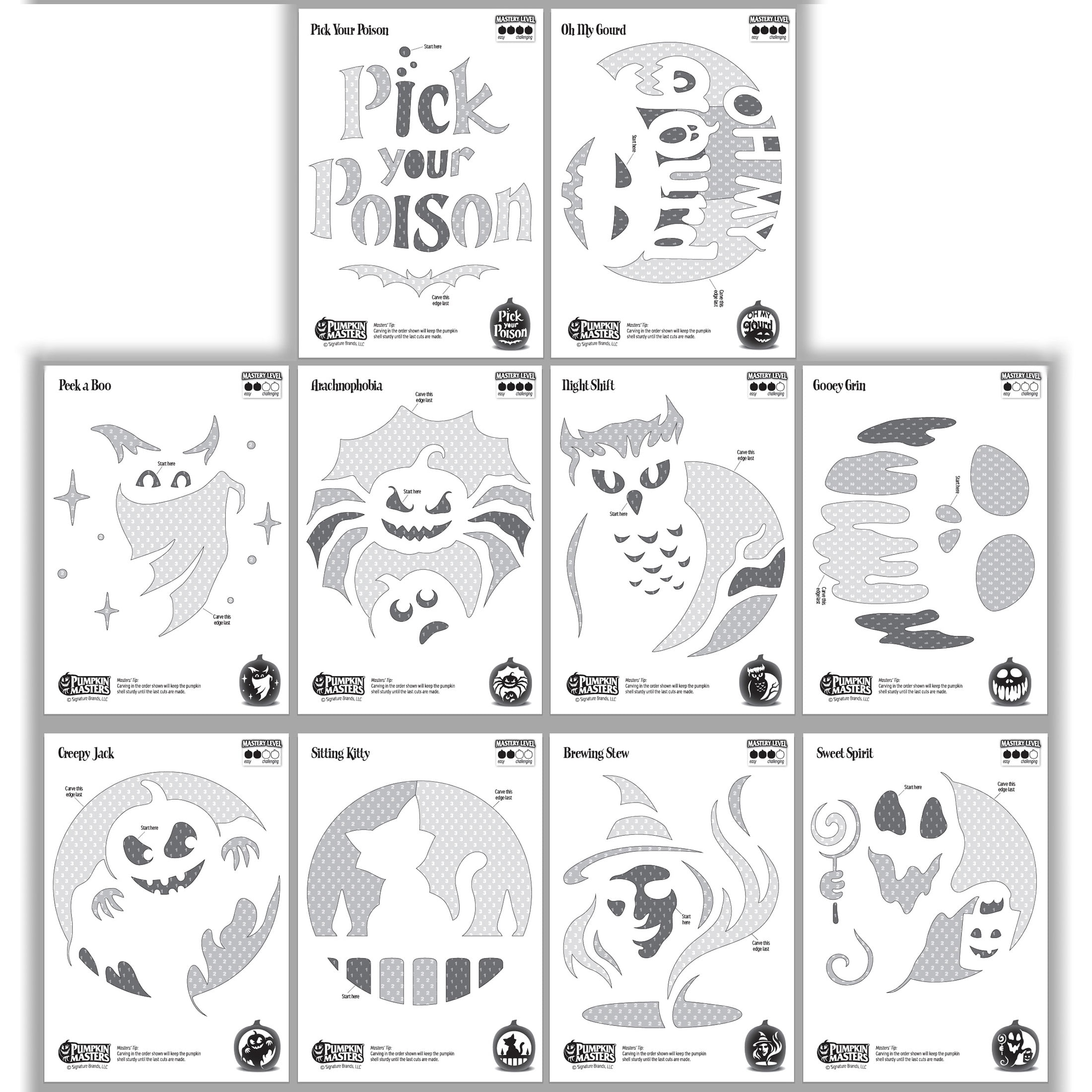 Halloween Pumpkin Carving Kit 15 Pieces By Pumpkin Masters Walmart