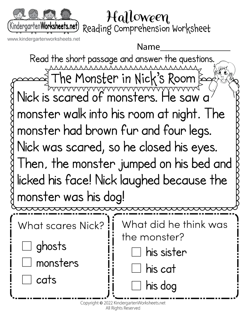 Free Printable Halloween Worksheets For 1st Graders