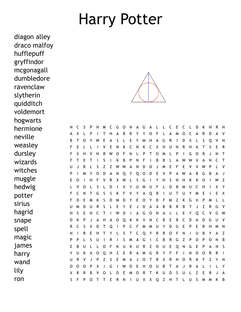 Harry Potter Crossword Puzzle WordMint