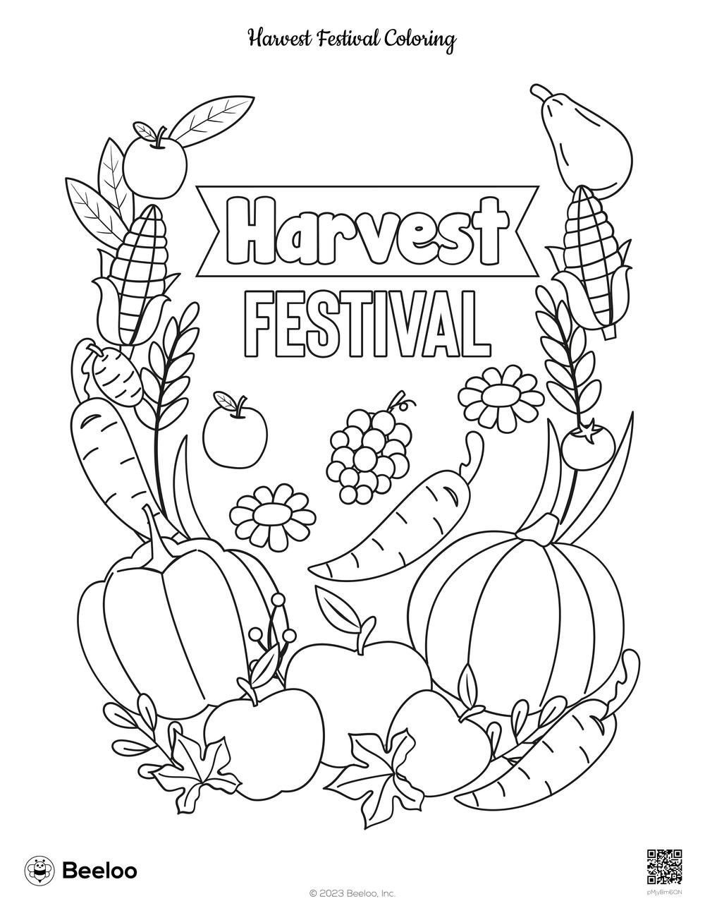 Harvest Festival Coloring Beeloo Printable Crafts And Activities For Kids