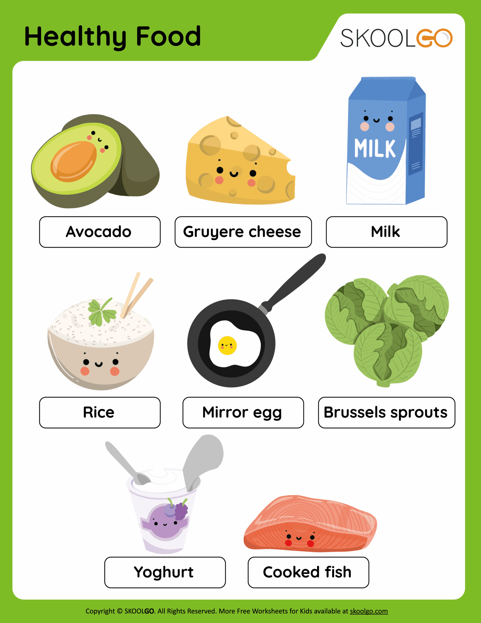 Science Worksheets  Grade 1 Healty Food Printable