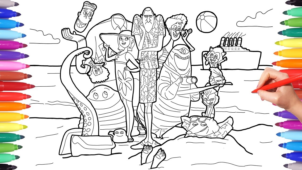 How To Color Hotel Transylvania 3 Summer Vacation Poster Hotel Transylvania Coloring Pages For Kids YouTube