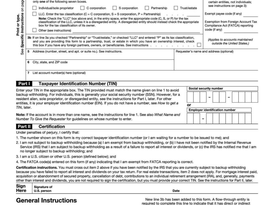 How To Fill Out A W 9 Form Request For Taxpayer Identification Number And Certification
