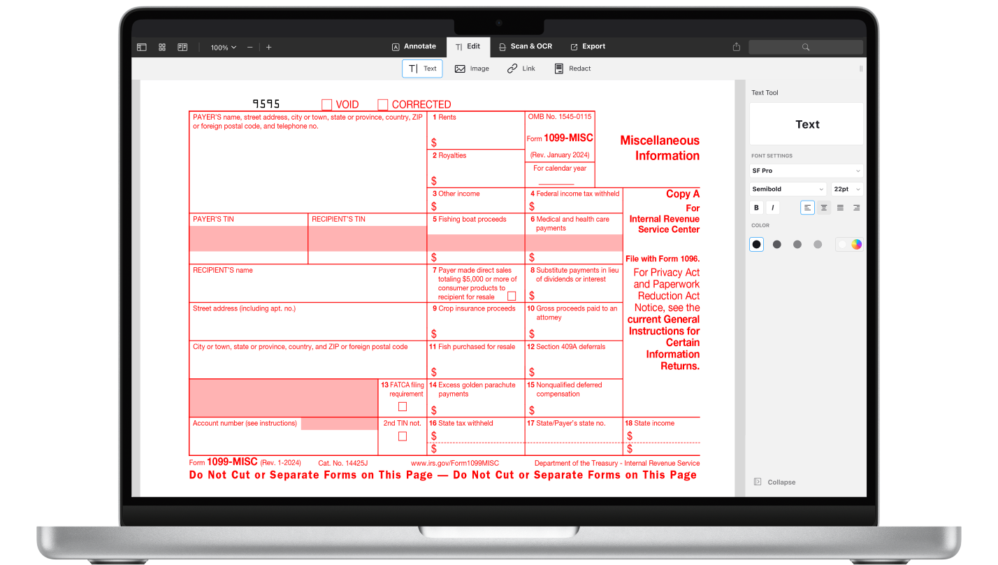 1099 Independent Contractor Form 2025 Printable