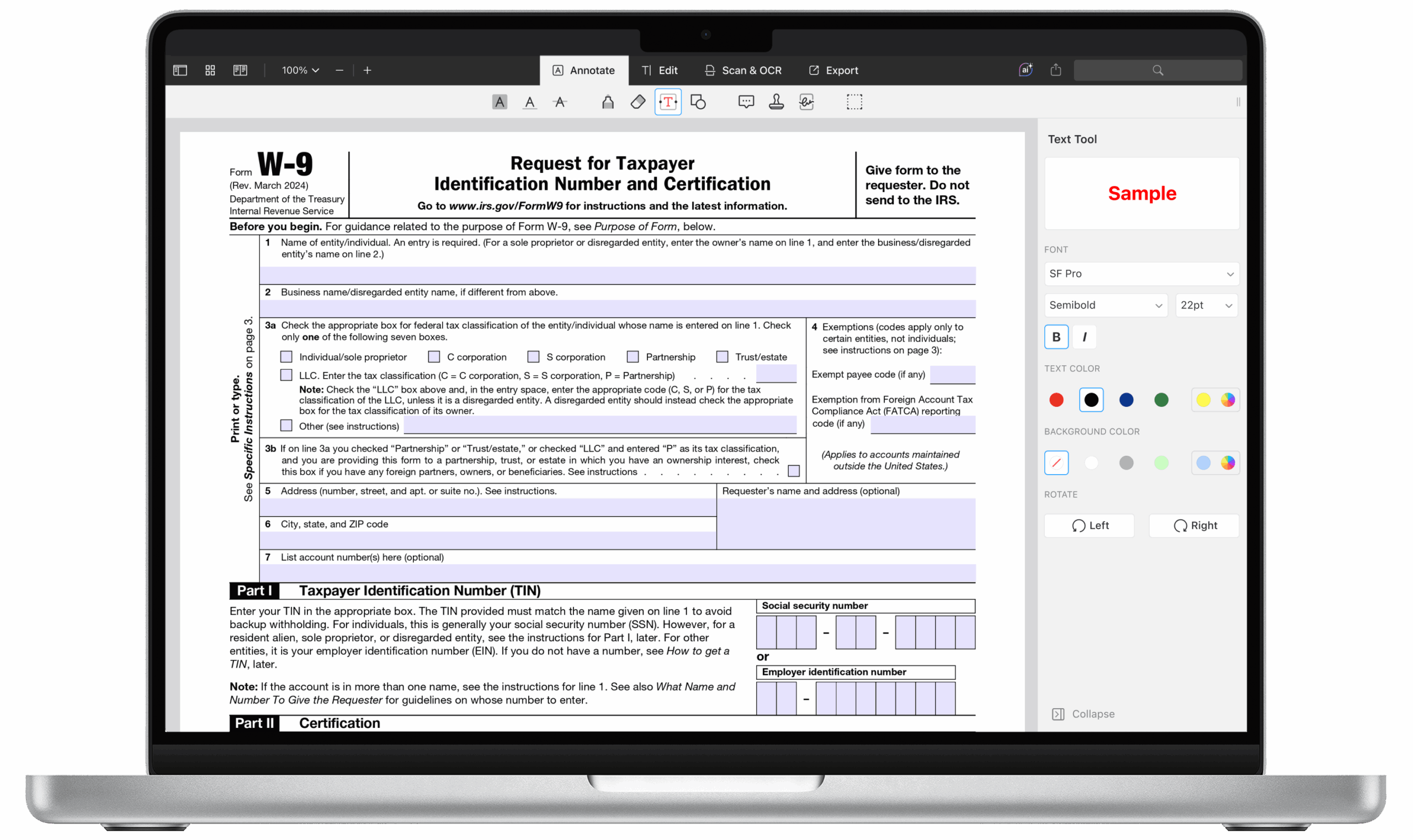 Irs W 9 Printable