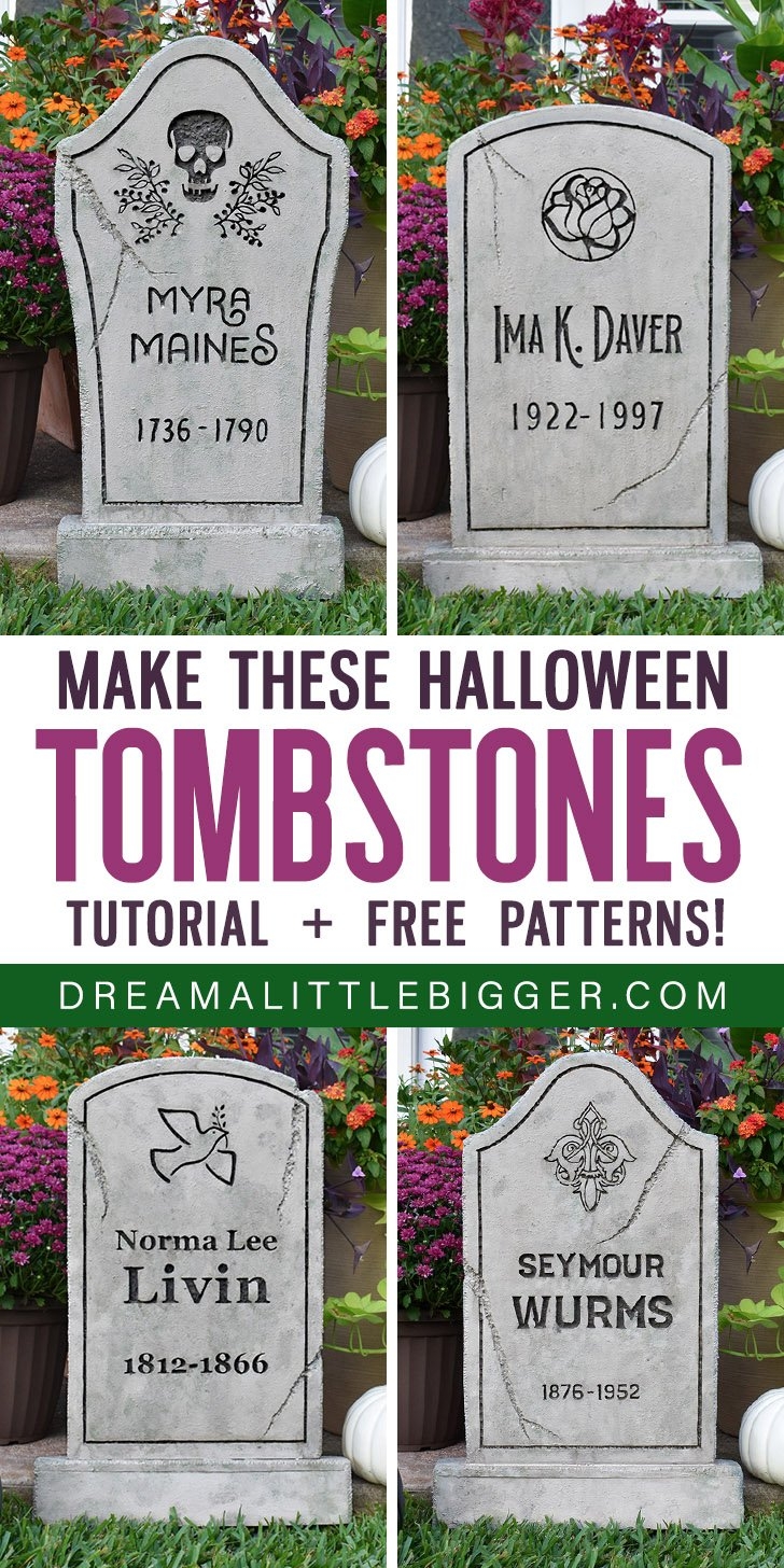 How To Make Foam Halloween Tombstones Dream A Little Bigger