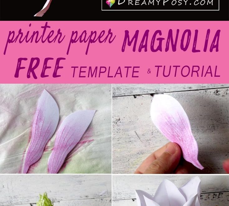 How To Make Paper Magnolia From Printer Paper FREE Template