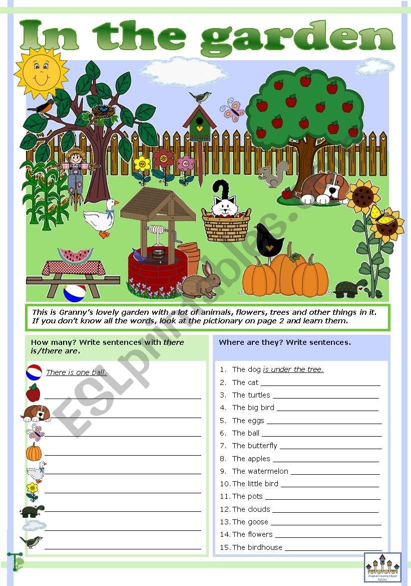 In The Garden ESL Worksheet By Tecus