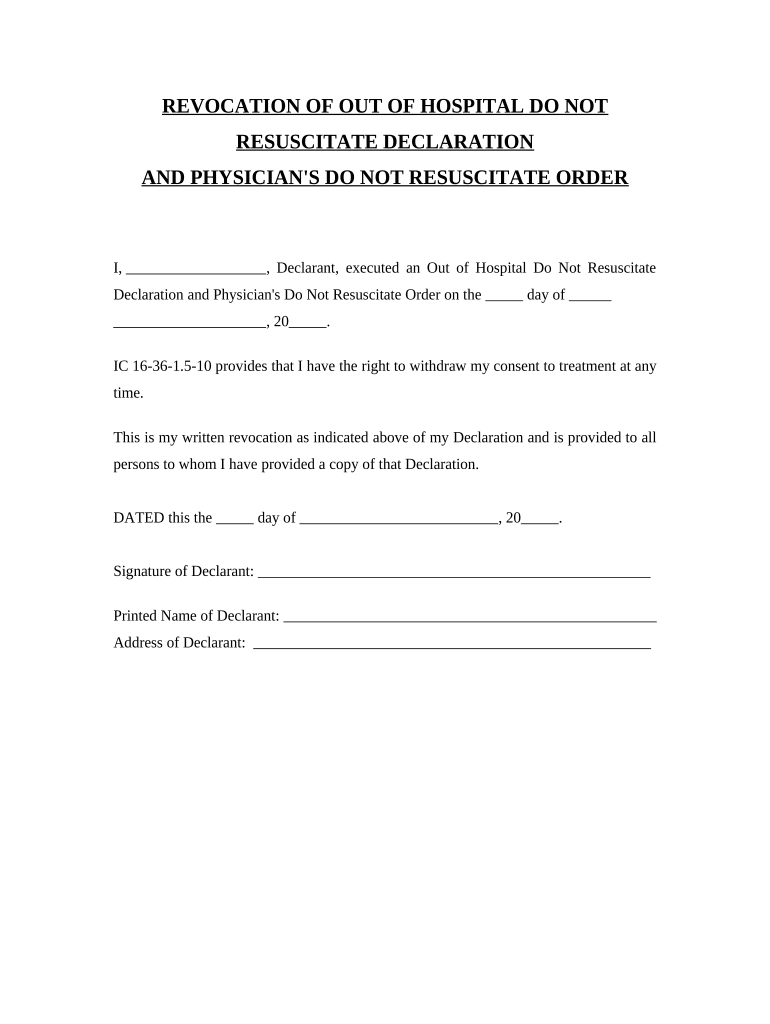 Indiana Do Not Resuscitate Form Pre built Template AirSlate SignNow